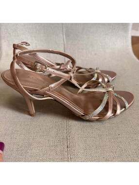 Aldo Strappy Sandals Rhinestone Heels Women's 38
